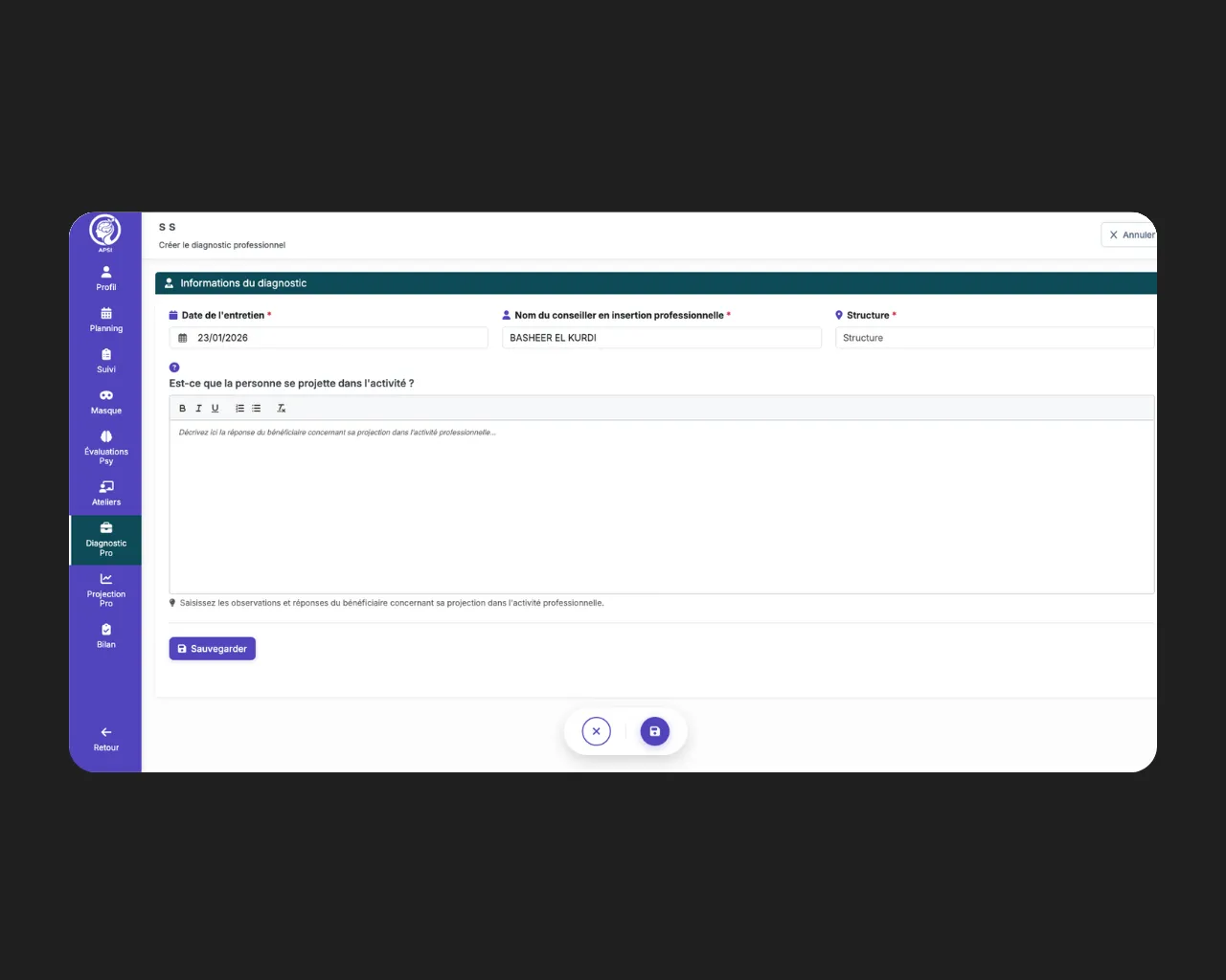 APSI - Gestion des suivis psychologiques 4